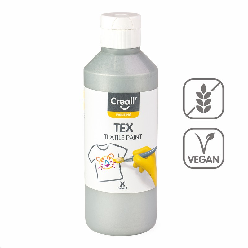 Barva na textil CREALL TEX 250ml. stříbrná