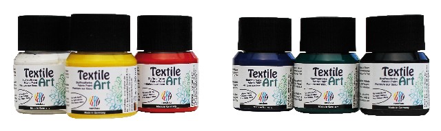 Barva na textil, základní sada 6 barev, NERCHAU Textile Art