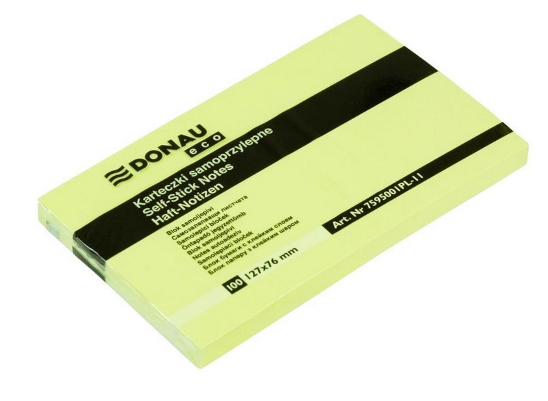 Bloček samolepicí DONAU ECO 76 x 127mm. 100 listů