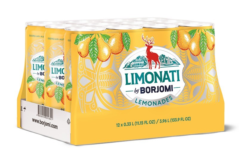 BORJOMI limonáda minerální 0,33 l., plech HRUŠKA 1ks.