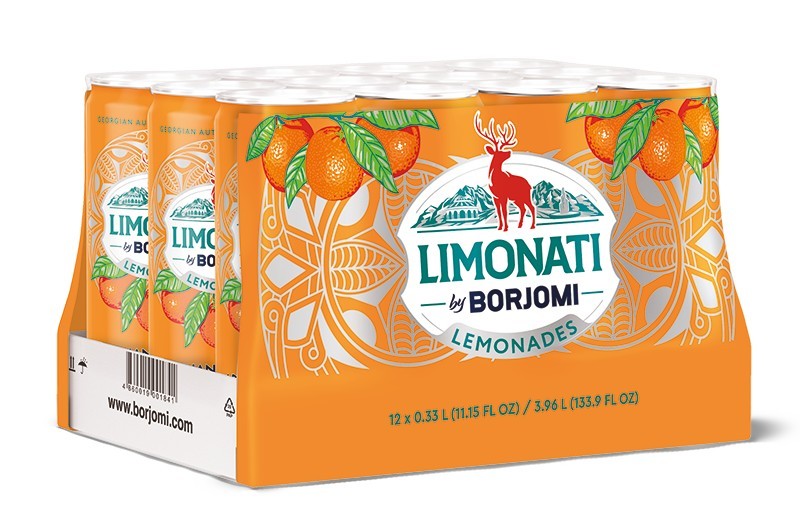 BORJOMI limonáda minerální 0,33 l., plech MANDARINKA 1ks.