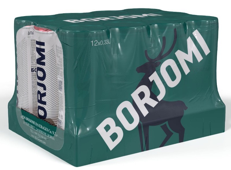 BORJOMI minerální LÉČIVÁ VODA 0,33 l., PLECH 