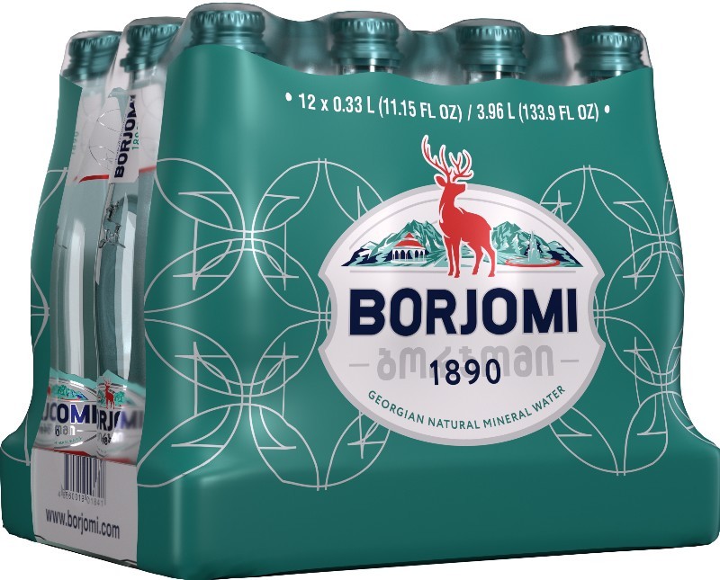 BORJOMI minerální LÉČIVÁ VODA 0,5 l., sklo 1ks.