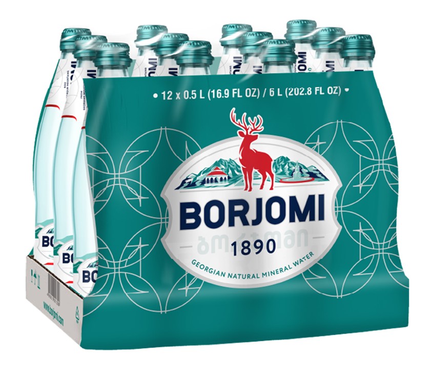 BORJOMI minerální voda 0,5 l., sklo, karton 12ks.