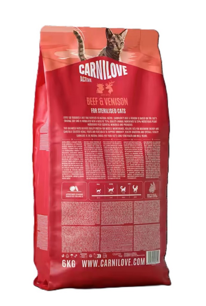 CARNILOVE CAT pro kastrované kočky -- HOVĚZÍ a ZVĚŘINA 2kg