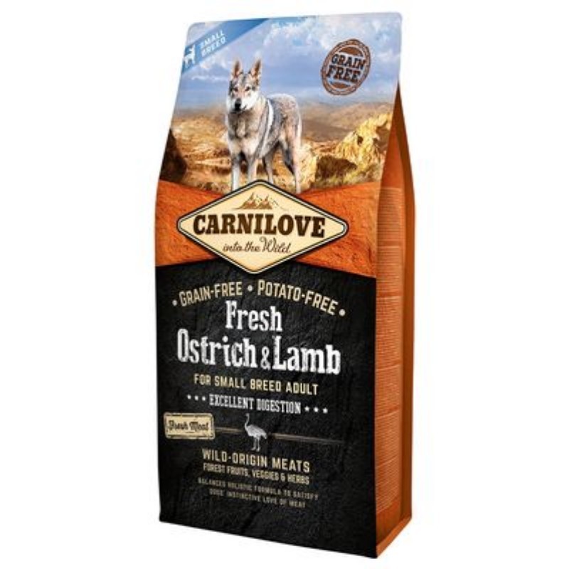 CARNILOVE Dog Fresh Pštros a jehně pro malá ple