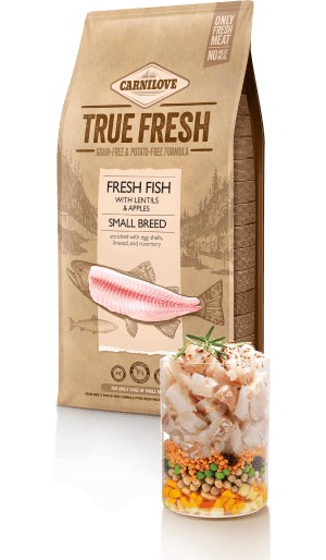 CARNILOVE DOG pro malá plemena RYBA s čočkou a jablkem 1,4kg.