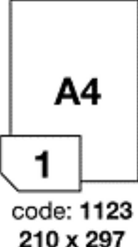 Etikety samolepící A4, 210 x 297mm., PET etiket MATNE 50listů.