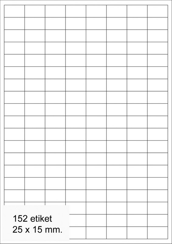 Etikety samolepící A4, 25 x 15 mm., 100 listů.