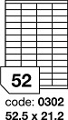 Etikety samolepící A4, 52.5 x 21,2 mm., 100 listů.