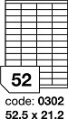 Etikety samolepící A4, 52,5 x 21,2 mm., 100 list