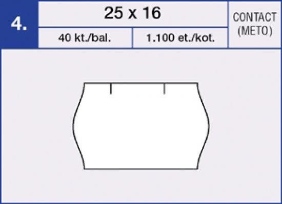 Etikety samolepící cenové CONTACT 25x16 mm. 1.125ks. bílé