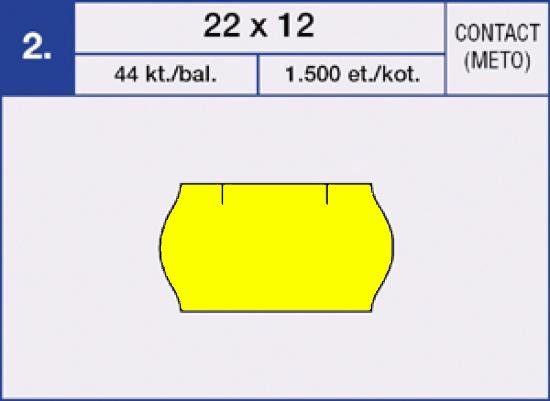 Etikety samolepící cenové CONTACT 25x16 mm. 1.125ks. reflexní žlutá