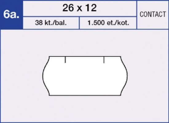 Etikety samolepící cenové CONTACT 26x12 mm. 1.125ks. bílé