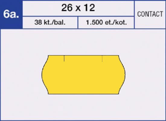 Etikety samolepící cenové CONTACT 26x12 mm. 1.125ks. oranžové