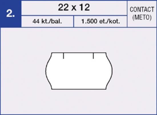 Etikety samolepící cenové CONTACT METO 22x12 mm. 1.500ks. bílé