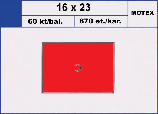 Etikety samolepící cenové MOTEX 23x16 mm. 870 ks. červená reflexní