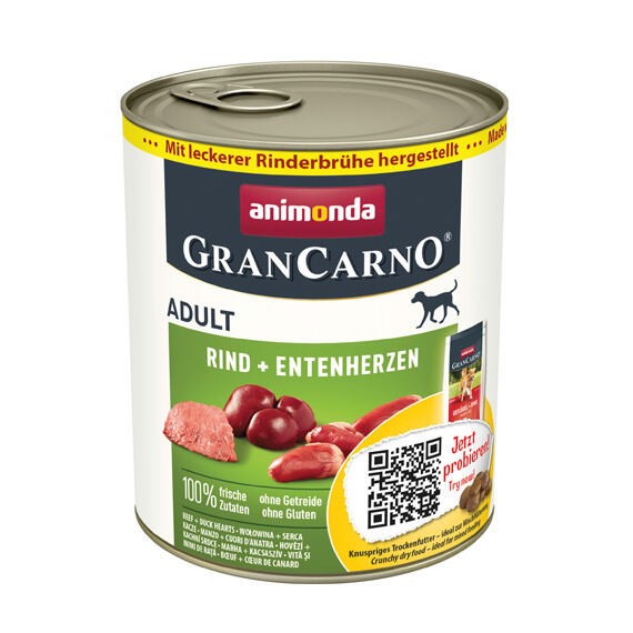 GRANCARNO Adult - hovězí, kachní srdce 800g