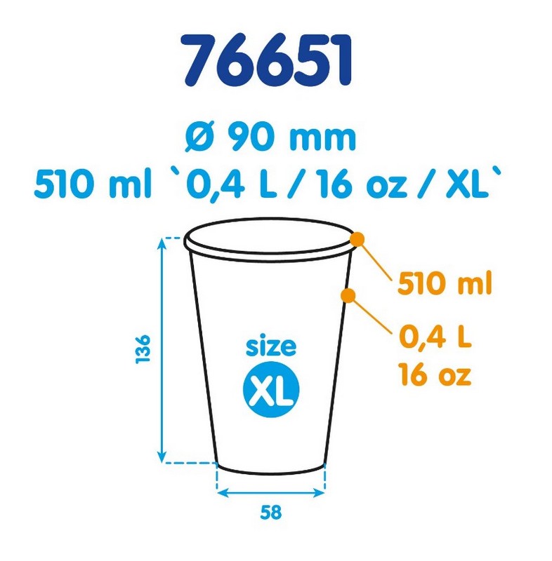 Kelímek papírový 0,4l. Coffee To Go na teplé nápoje, 50 ks.