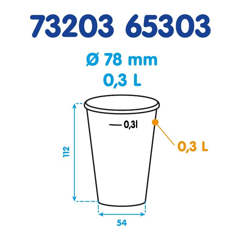 Kelímek PP 0,3l., bílý 100 ks.