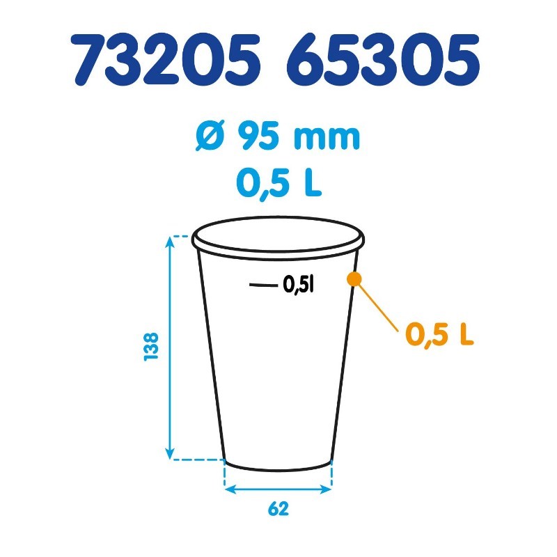 Kelímek PP 0,5l., bílý, 50 ks.