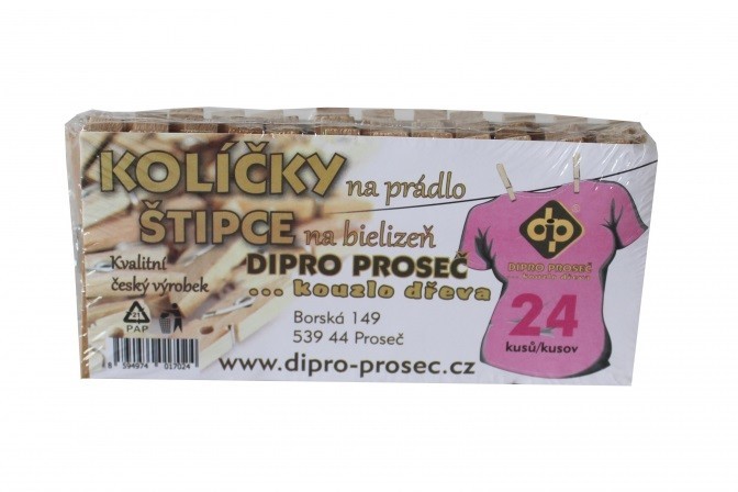 Kolíčky na prádlo dřevěné 24 ks.