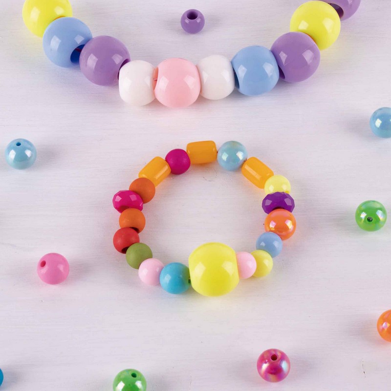 Korálky plastové JUMBO SET mix velikostí 300 ks