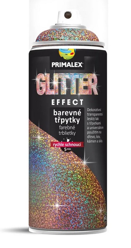 Lak ve spreji s barevnými třpytkami 400 ml.