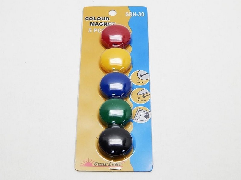 Magnety barevné 30 mm mix barev 5 ks.