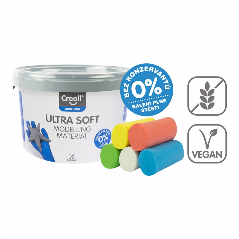Modelovací hmota CREALL Ultra soft, 5 × 220 g, kelímek MIX BAREV Modelovací hmota CREALL Ultra soft, 5 × 220 g, kelímek MIX BAREV