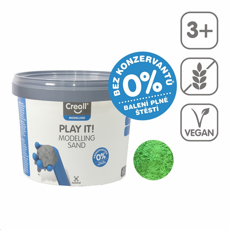 Modelovací písek CREALL - Play IT. 750 g. zelený Modelovací písek CREALL - Play IT. 750 g. zelený