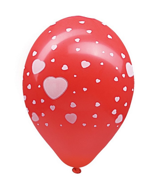 Nafukovací balónek Srdce bílo/červený 30cm 5k