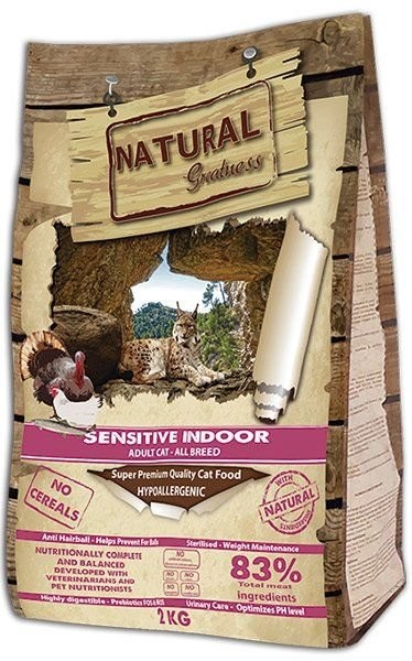 Natural Greatness Sensitive Indoor Cat Recipe - KUŘE,KRŮTA 2kg