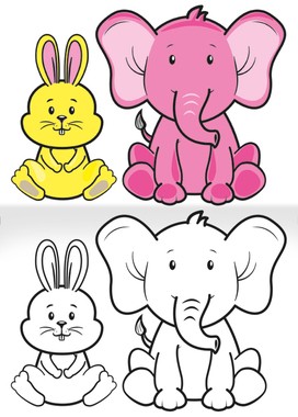 Omalovánky A5 - Barevná zvířátka