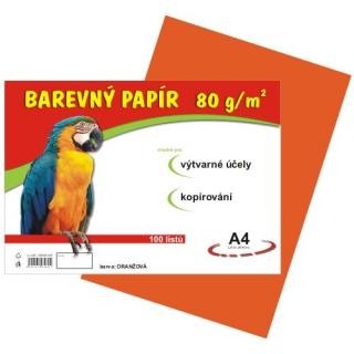 Papír barevný A4 80g / 100l  oranžov�