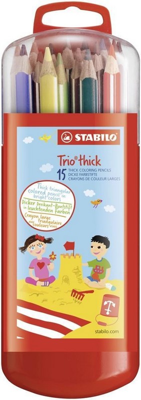 Pastelky Stabilo Trio silné v plast. boxu sada 15