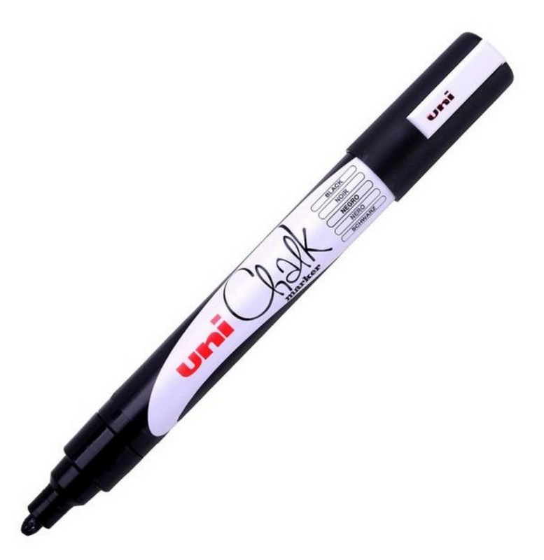 Popisovač křídový UNI PWE-5M 1,8-2,5 mm, ČERN