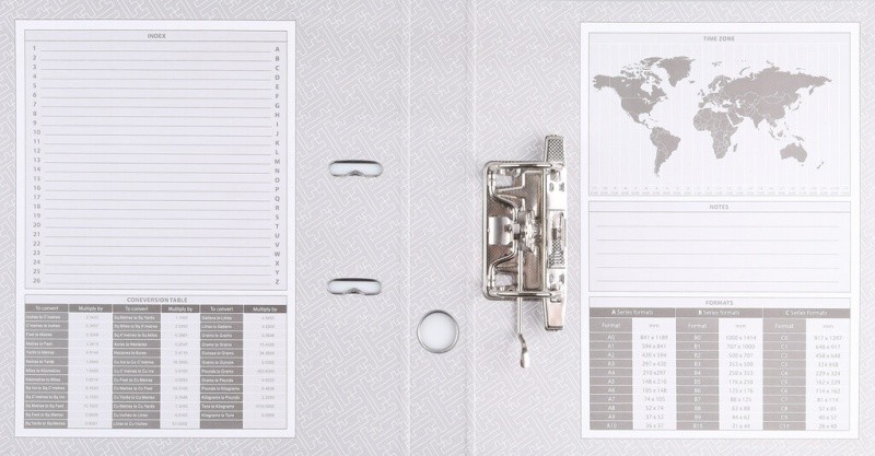 Pořadač BASIC-S s kolejnicí, PP, A4/50mm, bílý