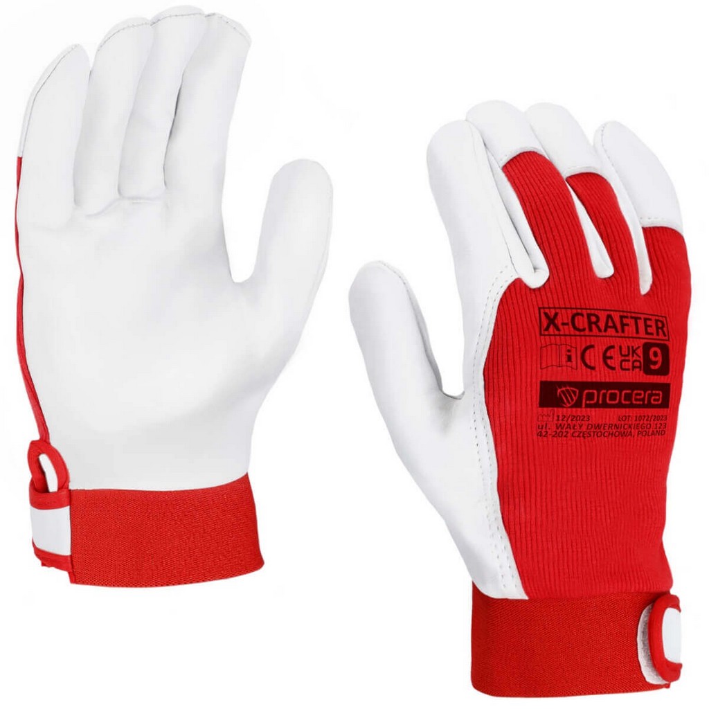 Pracovní rukavice kožené vystužené X-CRAFTER velikost 8.