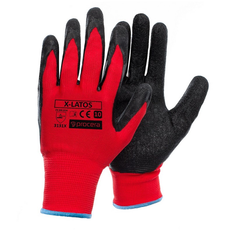 Pracovní rukavice X-LATOS RED velikost 8.