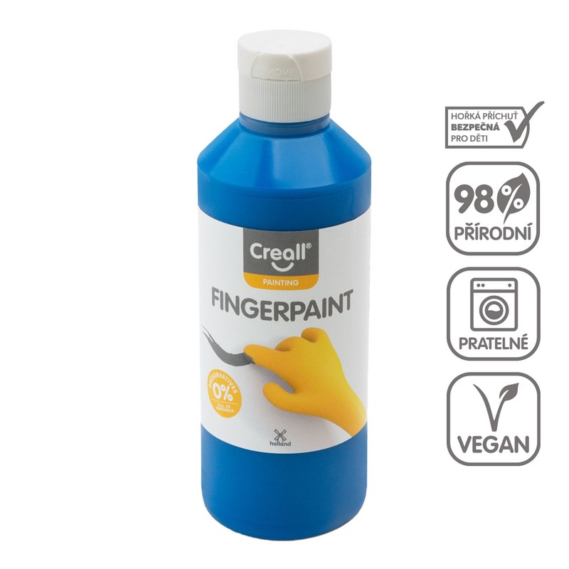 Prstová barva CREALL fingertpaint 250 ml. modrá