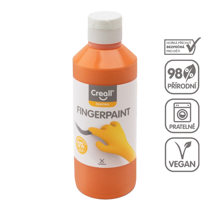 Prstová barva CREALL fingertpaint 250 ml. oranžo