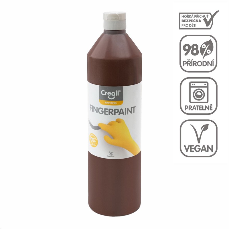 Prstová barva CREALL fingertpaint 750 ml. hnědá