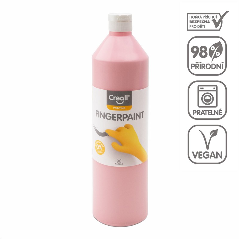 Prstová barva CREALL fingertpaint 750 ml. růžov