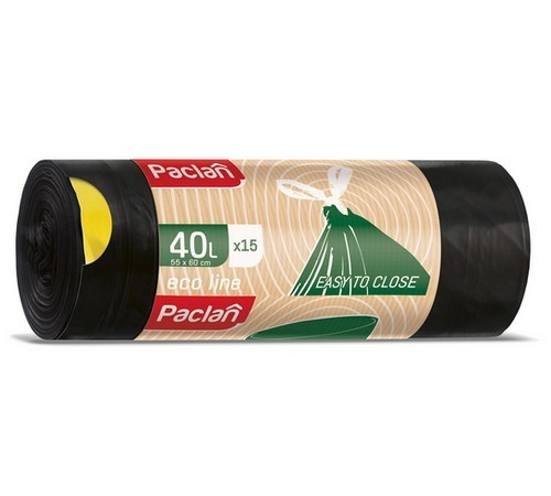 pytle na odpad   40l. 15ks. se zatahovací šňůr