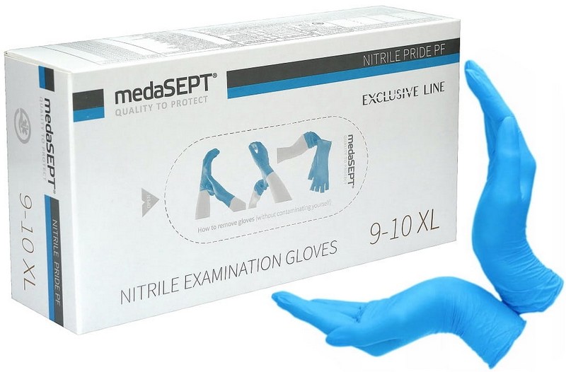 Rukavice NITRILOVÉ nepudrované. velikost XL MODRÉ 100ks.