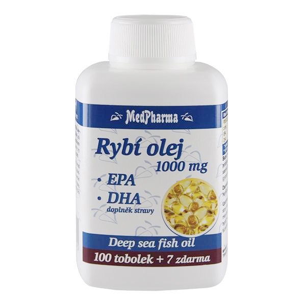 Rybí olej 1000mg +EPA+DHA mg, 100+7 tobolek