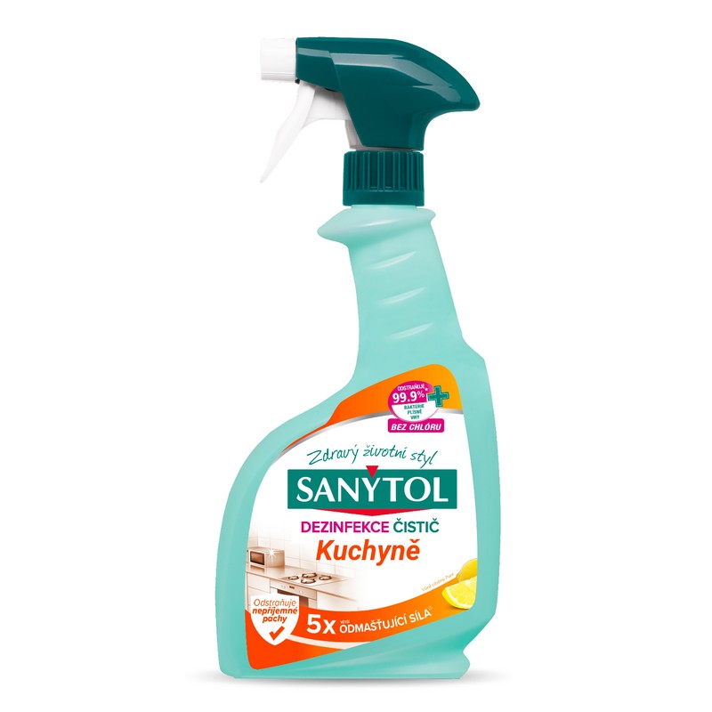 SANYTOL odmašťující čistič do KUCHYNĚ sprej