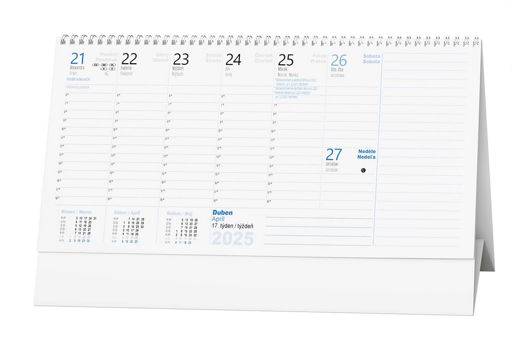 Stolní kalendář týdenní - Plánovací daňový