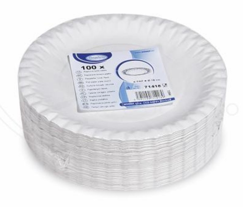 Talíř papírový 23 cm. CLASSIC 100 ks